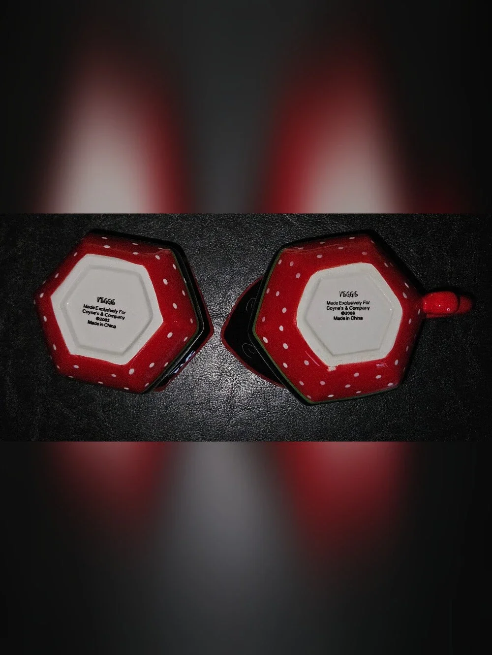 Coyne's & Company Black & Red Ceramic Tomato Sugar Jar and Creamer Set